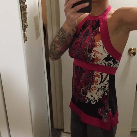 Silk paisley Bebe tank top - Picture 6 of 8